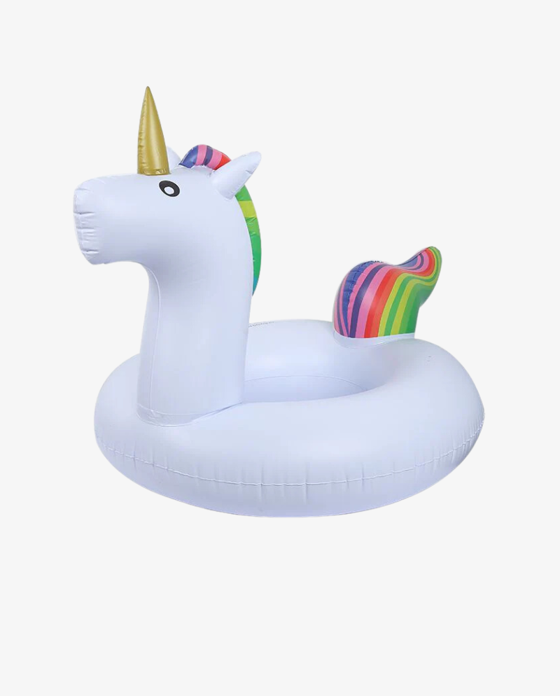 Aqua Jams White Unicorn Bluetooth Inflatable Floating Speaker & Cup Holder
